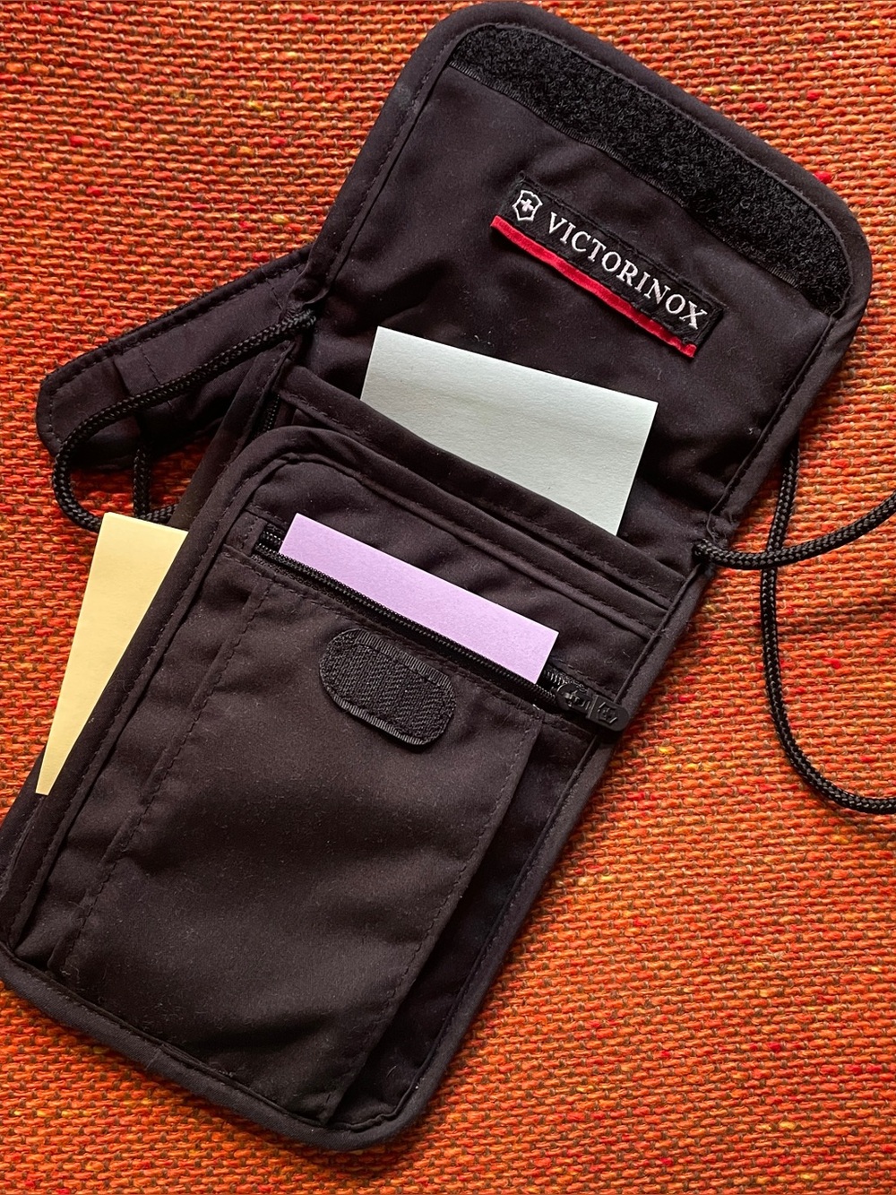 Victorinox Black Travel Neck Pouch Crossbody